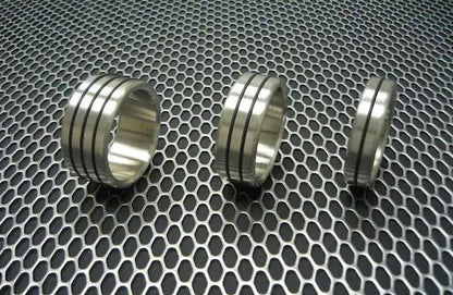 All three sizes of the Accent Aluminum Cock Ring.