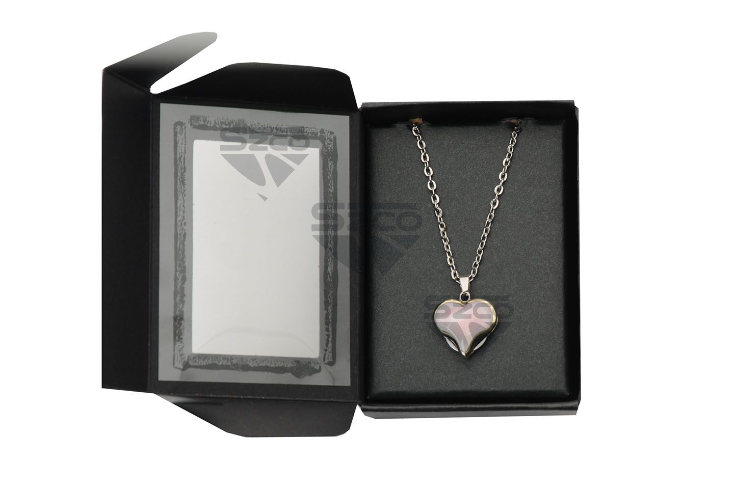 0.75" 2 BLADE PINK HEART NECKLACE