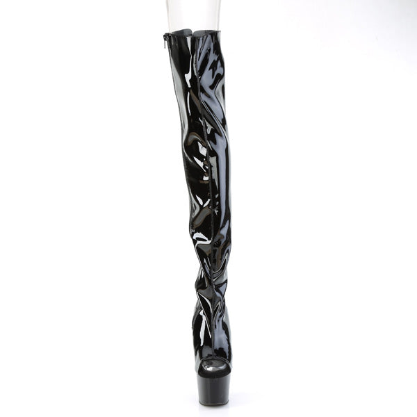 7" Adore Thigh High Rear Lace Open Toe Boot