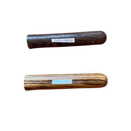 The Zebrawood and Wenge Exotic Wood Handles.