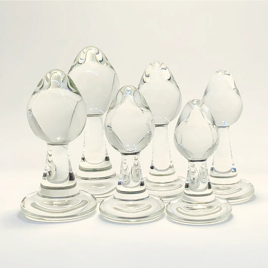 Crystal Naked Glass Plug Size Comparison