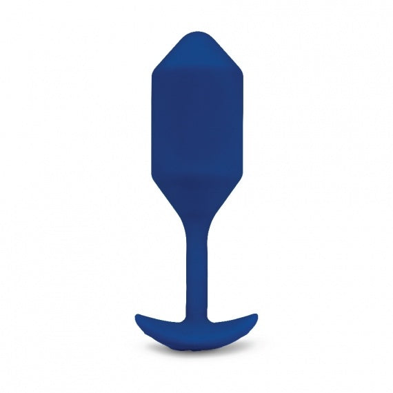 Size 4 B-Vibe Vibrating Weighted Anal Snug Plug in Navy.