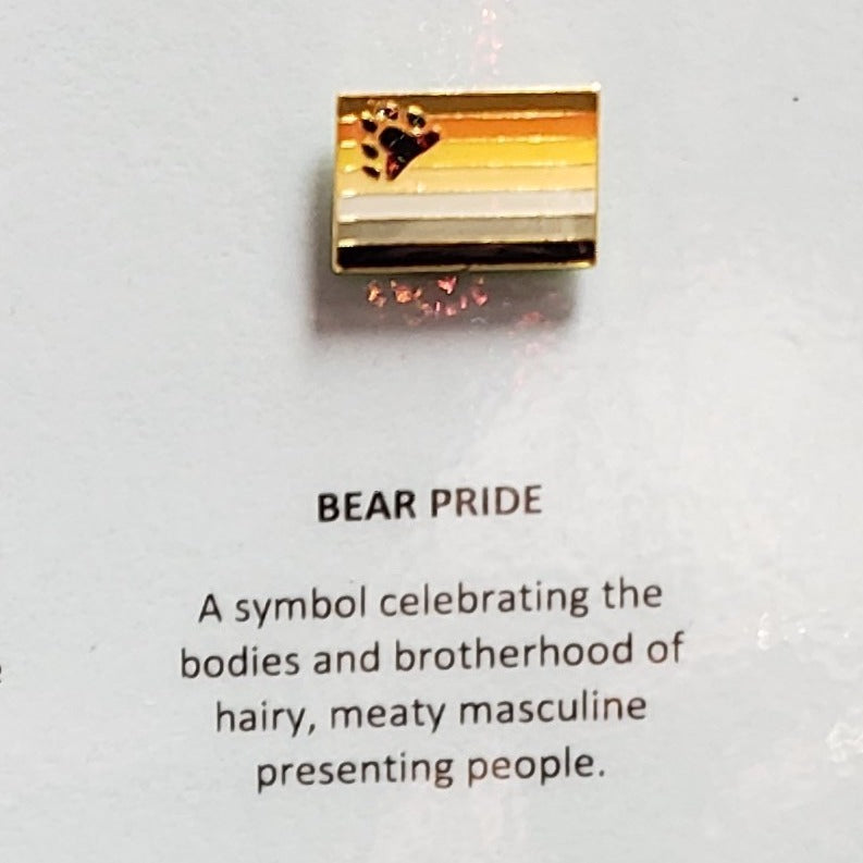 Enamel Pride Flag Lapel Pin Bear Pride Rectangle