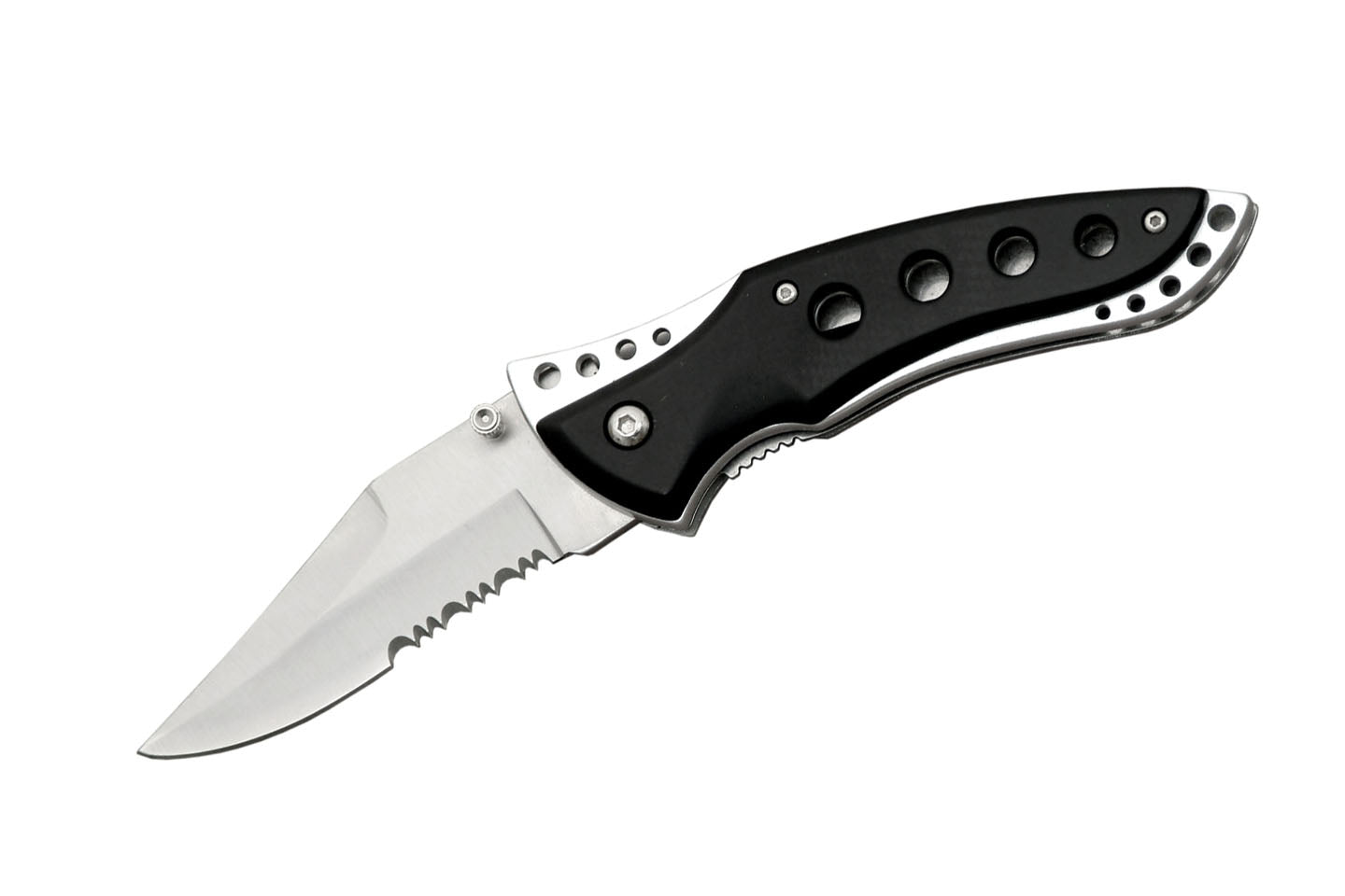The Fin II Folder Knife with black handle.