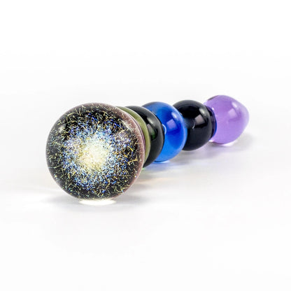 Crystal Rainbow Bubble Dildo with Dichrioic Bulb Close up of Bulb
