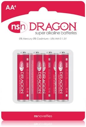 A 4-pack of Dragon AA Alkaline Batteries.