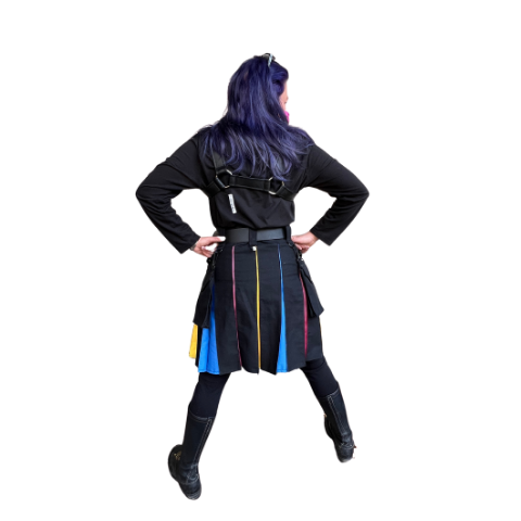 Back of Pansexual Pride Flag Heritage Kilt.