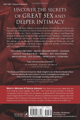 The back cover of Great Sex Made Simple.