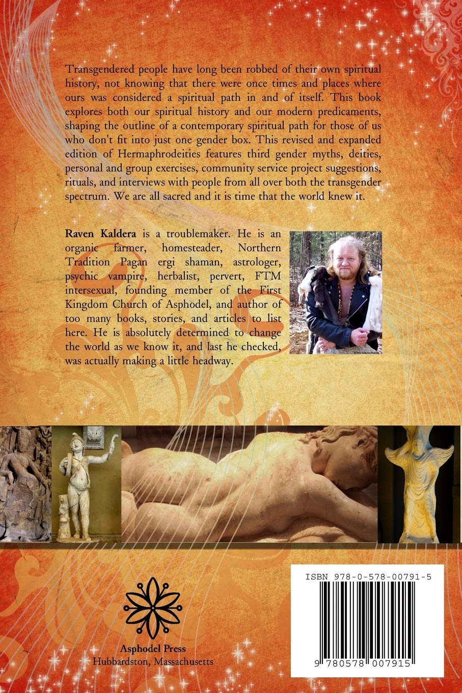 The back cover of Hermaphrodeities by Raven Kaldera.