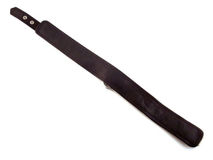 The inside of the brown Rouge Leather Collar laid out flat.