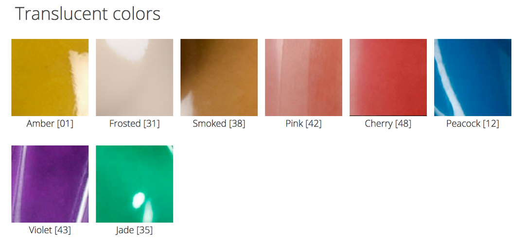 Translucent Color Chart