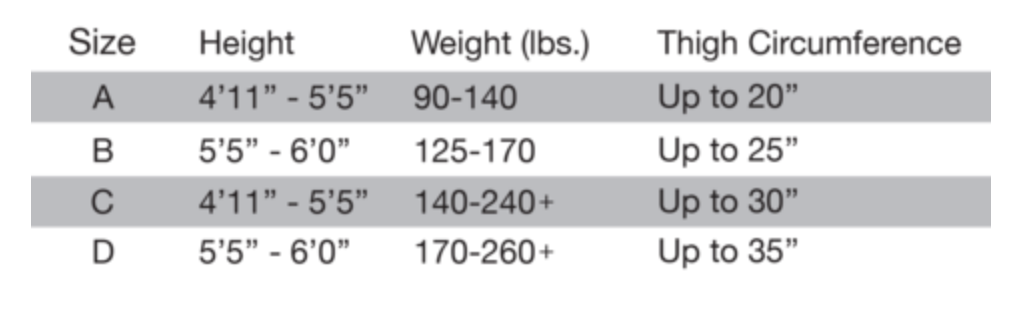 Jenny Sheer Beige Thigh Highs Size Chart.