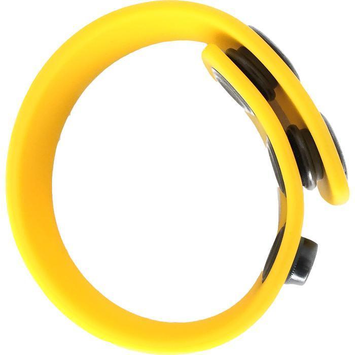 The yellow Boneyard Silicone Cock Strap.