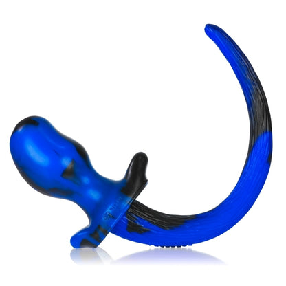 The blue and black Color Swirl Silicone Puppy Tail.