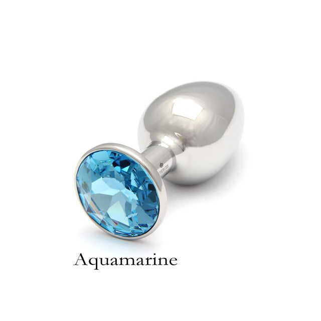 Rosebuds Original Stainless Steel Plug Aquamarine Gem