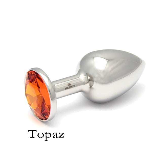 Rosebuds Original Stainless Steel Plug Topaz Gem