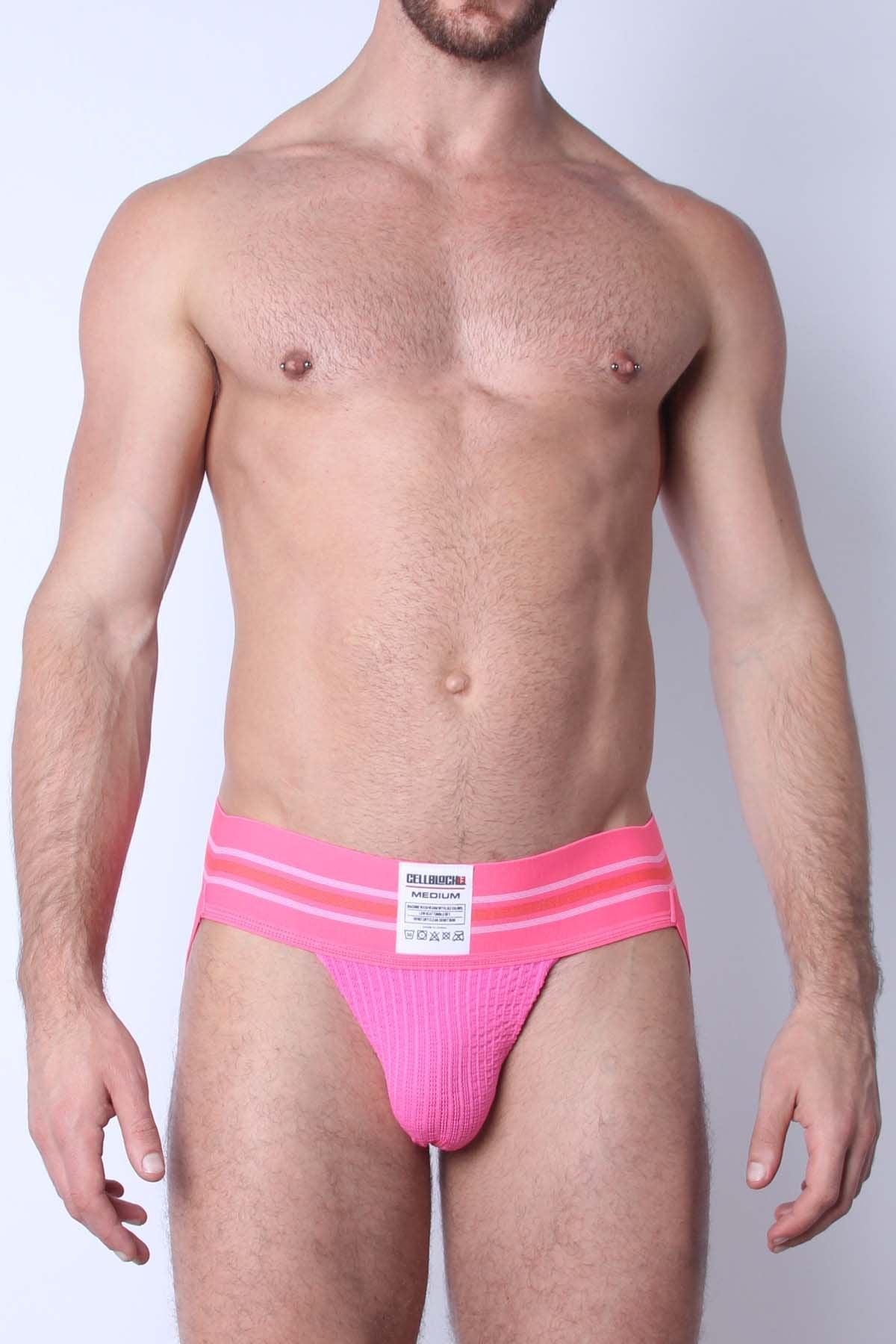 The front of the pink Tight End Jockstrap.