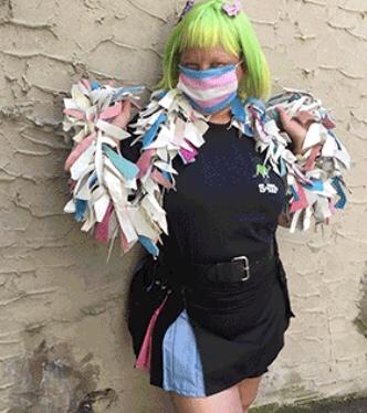 Mini Pride Flag Heritage Kilt Trans w/ Boa