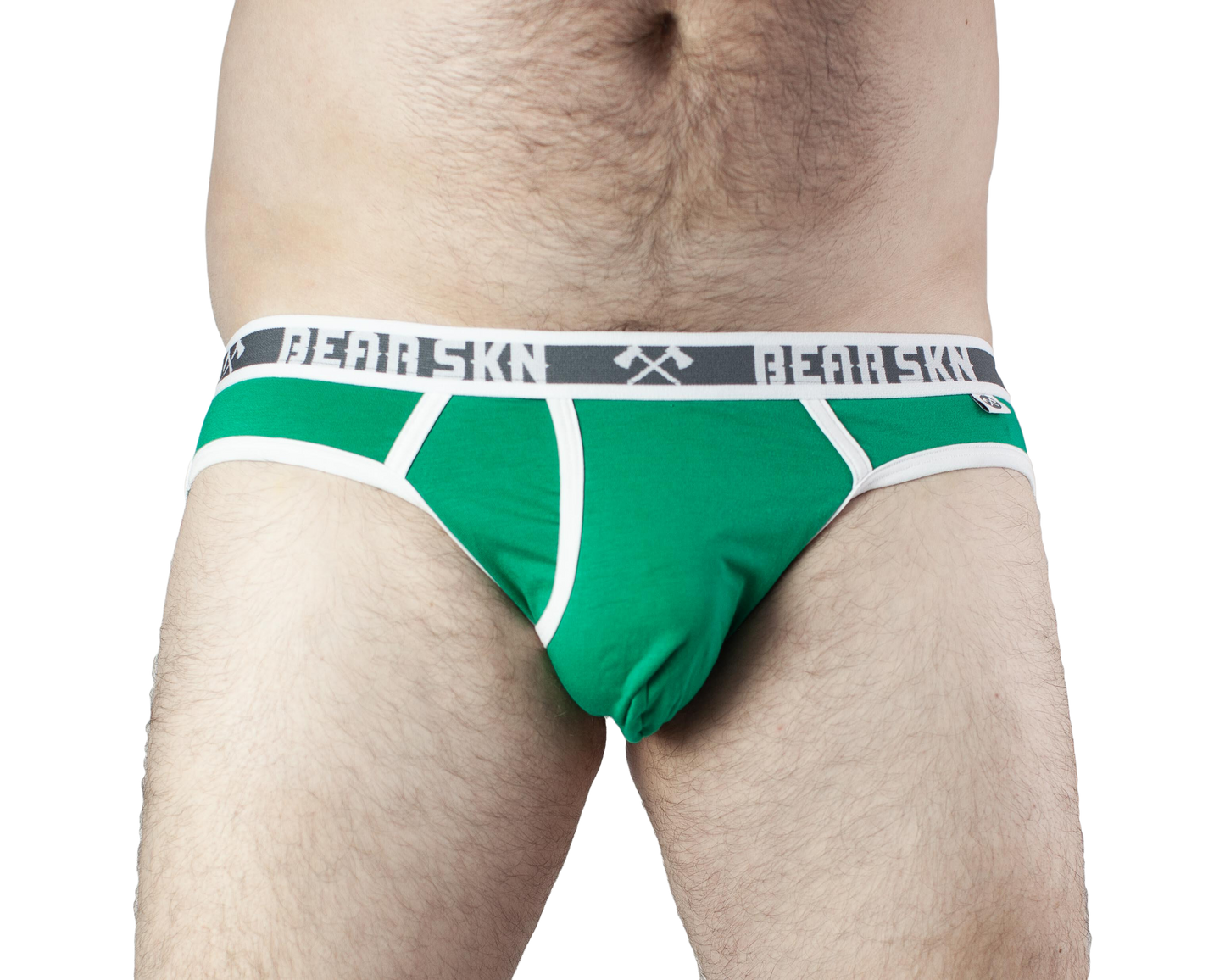 The front of the gooseberry lights Bear Skn Jock Strap.