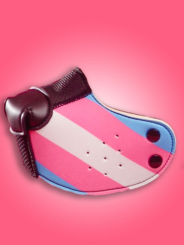 The Trans Pride Neoprene Snap-On K9 Muzzle.