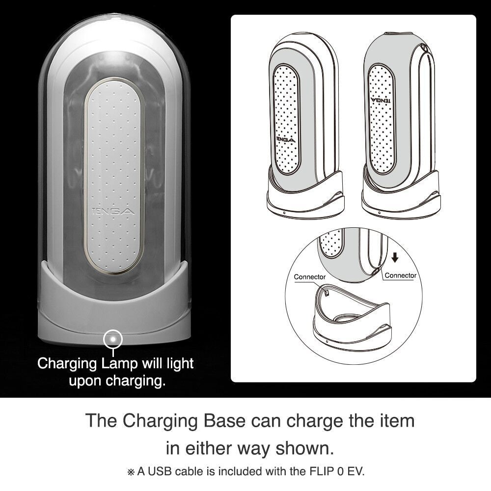 Instructions for the charging base for the Tenga Flip 0 (Zero) Stroker Electric version.