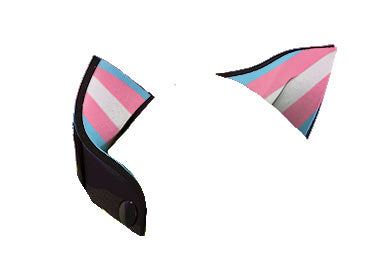 Trans Pride neoprene snap-on K-TY ears.