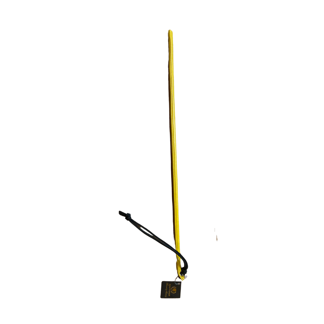 The yellow 24" Leather Wrapped Cane.
