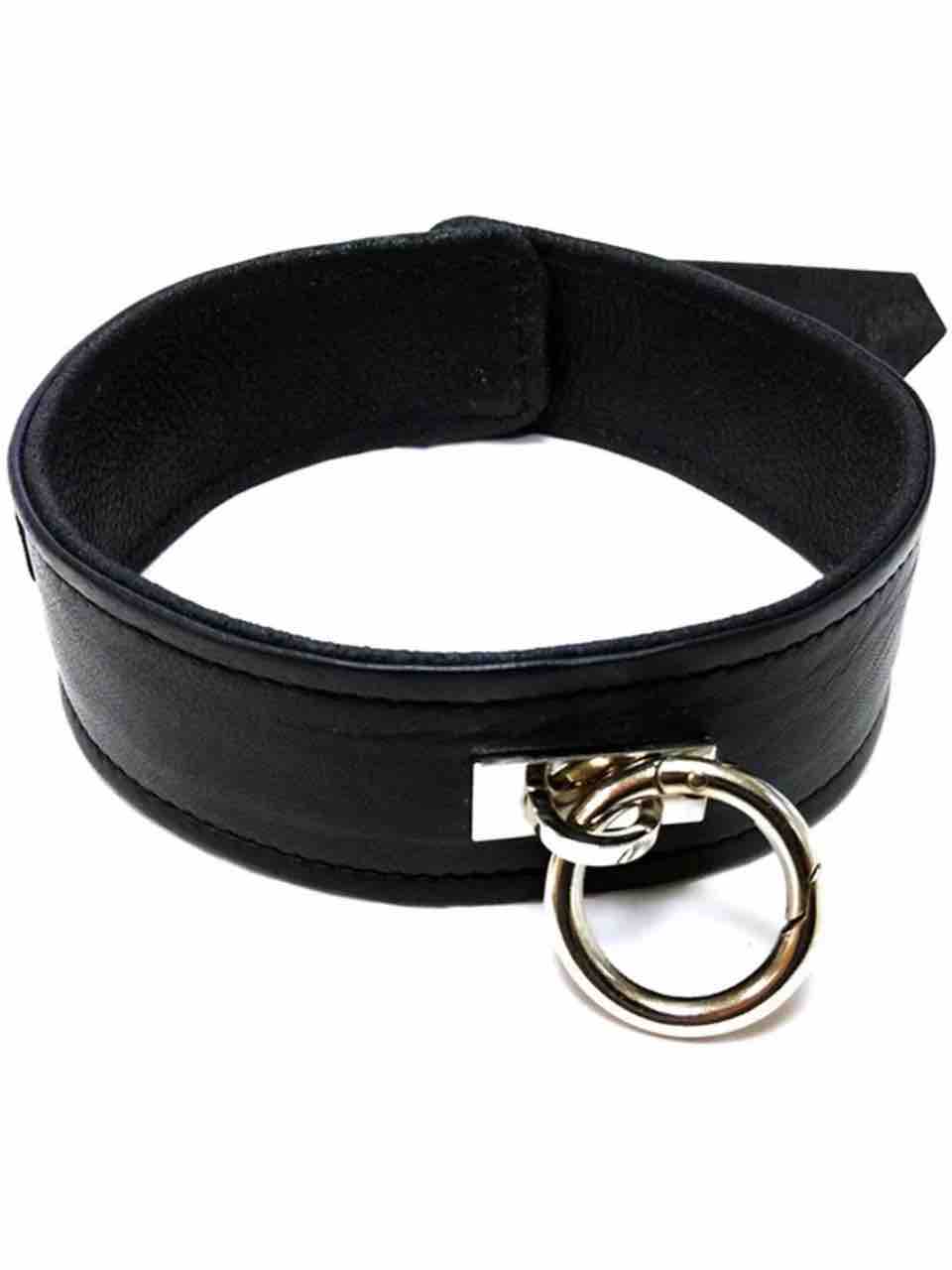 The black Rouge Leather Collar with detachable o-ring