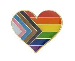 Enamel Pride Flag Heart Pin