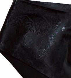 Black etched floral pattern.