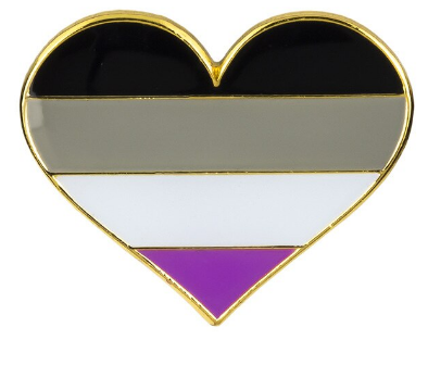 Enamel Pride Flag Heart Pin ACE assexual pride