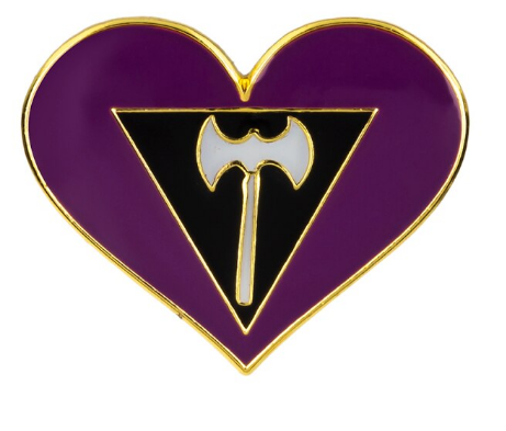Enamel Pride Flag Heart Pin Labrys Pride