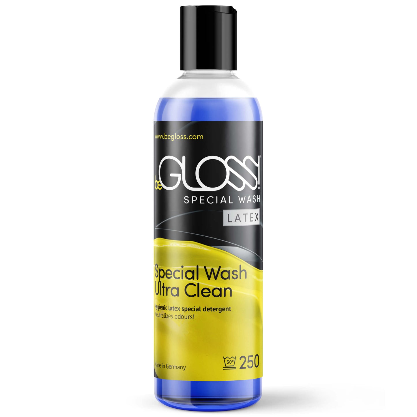 beGloss Special Wash Latex, 250ml bottle.