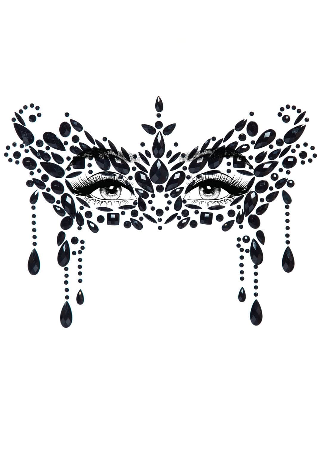 The black Masquerade Adhesive Face Jewels.