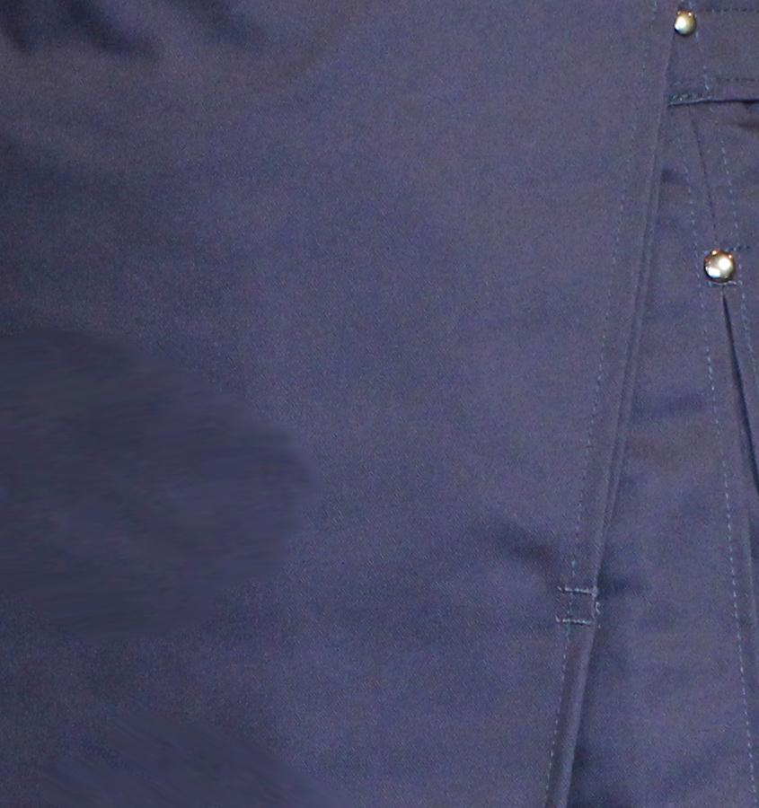 Navy Blue mini kilt with silver rivets and pleats.