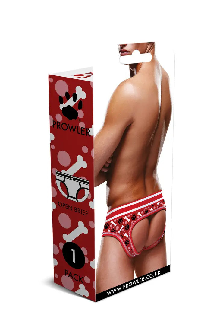 The packaging for the Red & White Paw Open Brief.