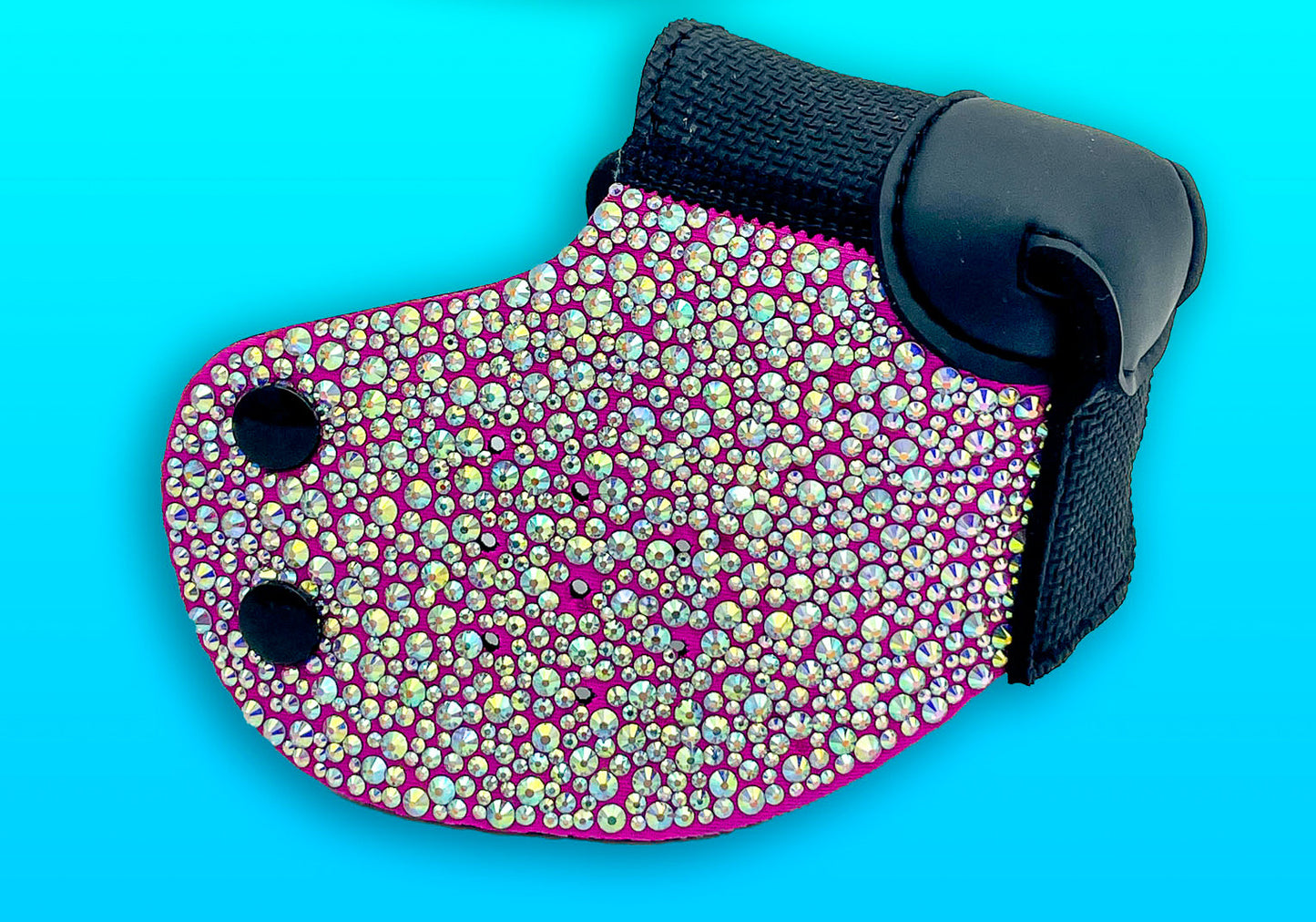 Pink Stoned Neoprene Snap-On K9 Muzzle.