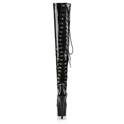 The back of the 7" Adore Thigh High Rear Lace Boot.