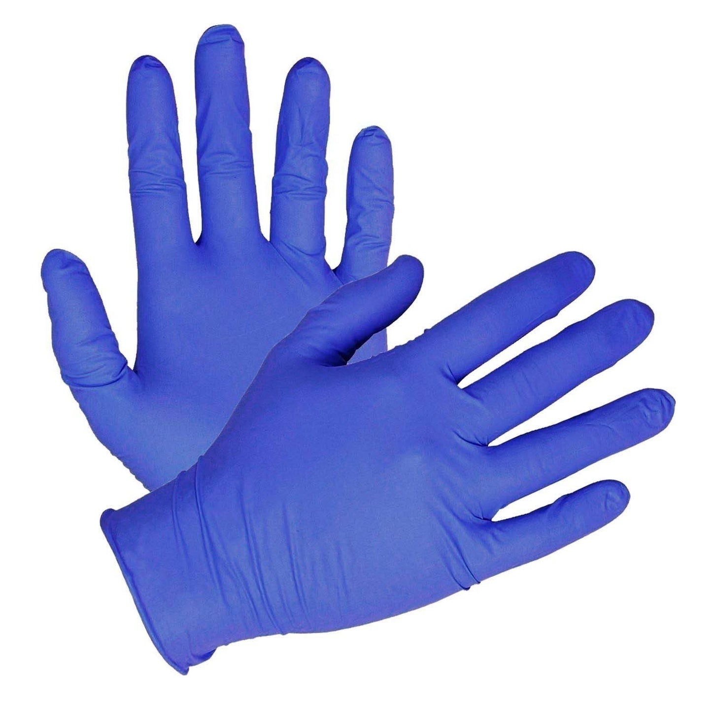 A pair of periwinkle Color Nitrile Gloves.