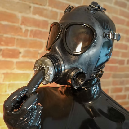 Kinkering Rubber Lambda blowjob Gas Mask