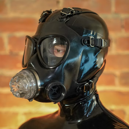 Kinkering Rubber Lambda blowjob Gas Mask