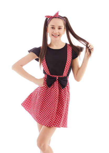Polka Dot Overall Dress