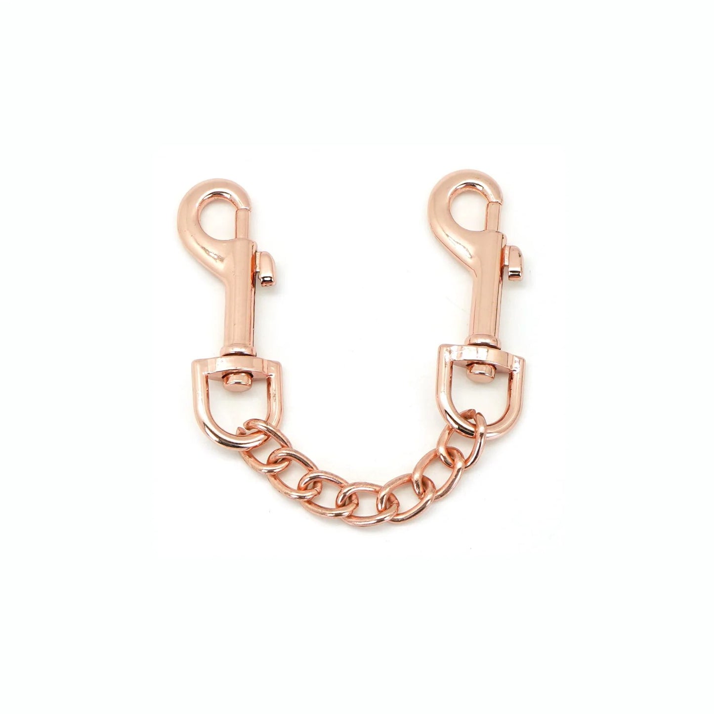 The rose gold connecting chain for the Rose Gold Memory Leather Cuffs with Faux Fur LIning.