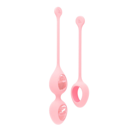 The single and double silicone holders with two quartz eggs from the Biird Yonii 2-Piece Rose Quartz Eggs Set.