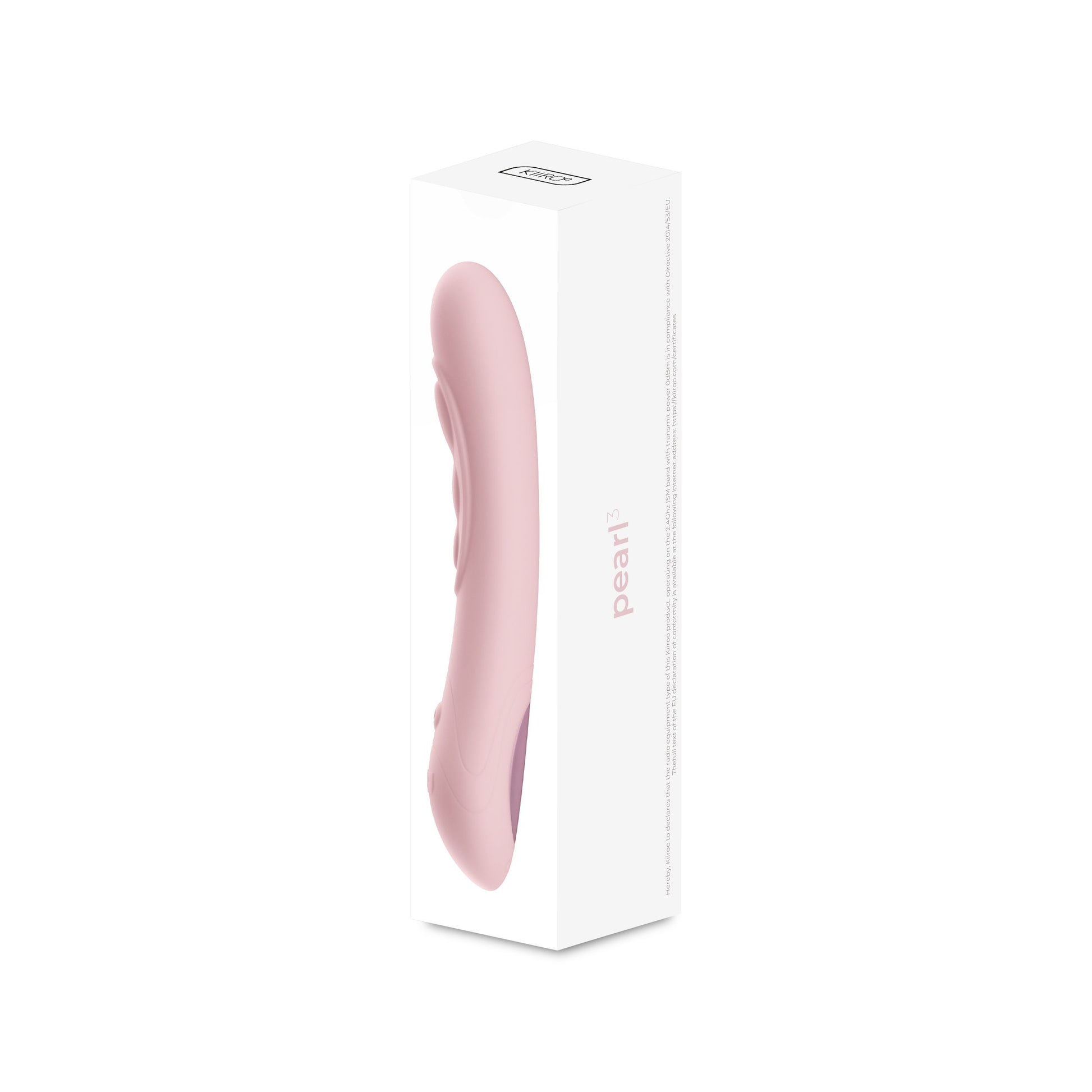 The packaging for the pink Kiiroo Pearl3 G-Spot Vibrator.