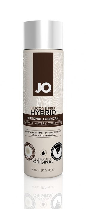A 4 oz bottle of Jo Silicone Free Hybrid with Coconut Oil.