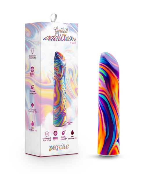 The Psyche Rainbow Limited Addiction Power Vibe next to its packaging.