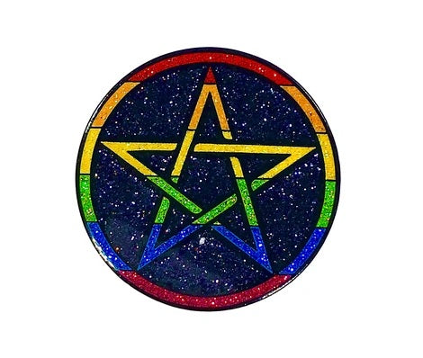 Geeky and Kinky Pride Logo Pins, Pride Pentagram.