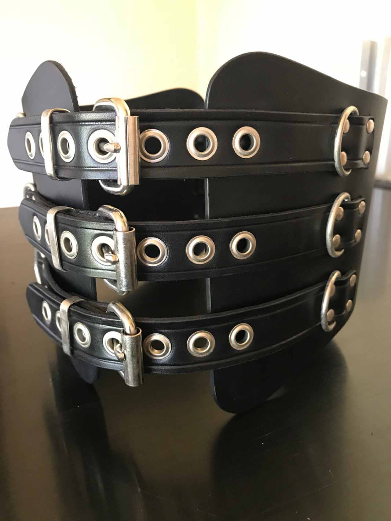 The back of the Leather Kidney Belt with Back Laces.
