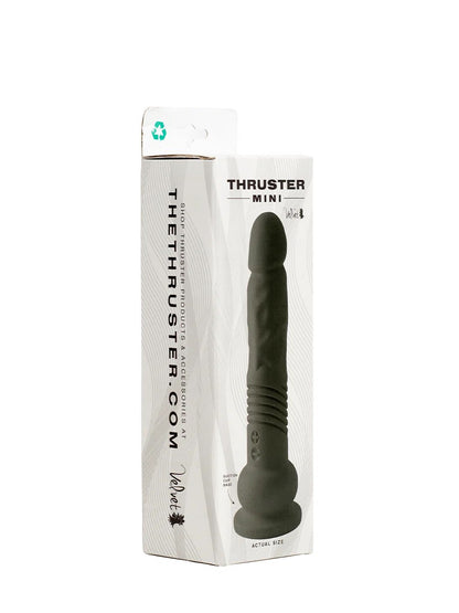 The packaging for the beautiful black Mini Teddy Thrusting Dildo.